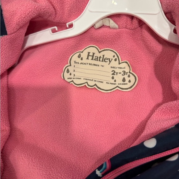 Hatley Navy Rainsuir with Polka Dots and Rainbows - Picture 3 of 3